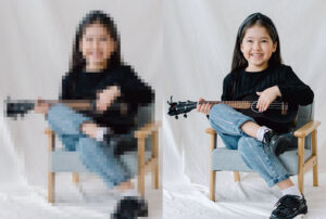 Photo Enlargement Sharpening Service Before After